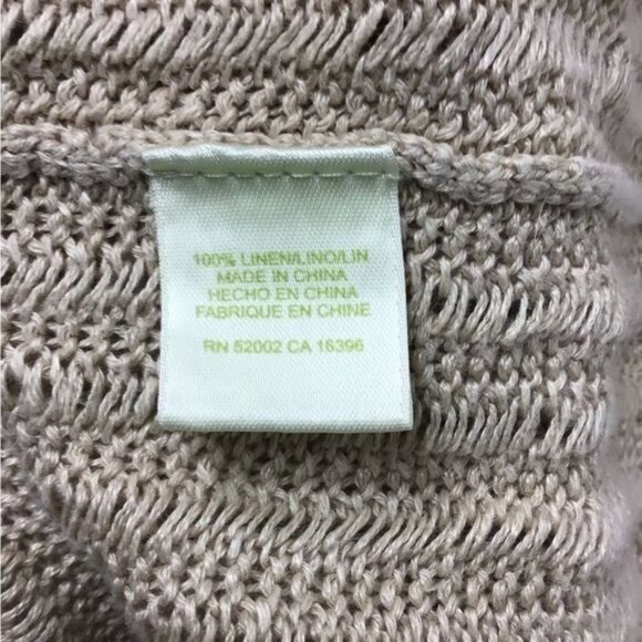 Sigrid Olsen 3/4 Sleeve Scoop Neck 100% Linen Ribbed Knit Sweater, size 1X - Picture 6 of 8